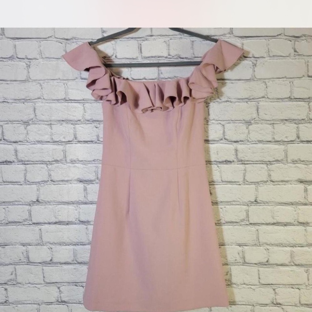 French Connection off the shoulder Pink Dress